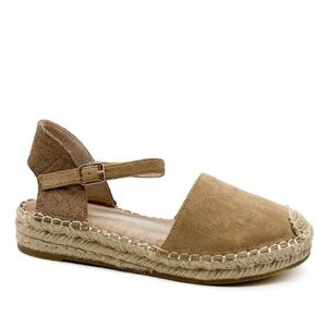 Women's thick sole espadrilles sandals with adjustable strap. Size 8